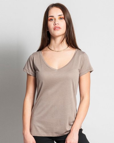 Maglia donna modal collo V