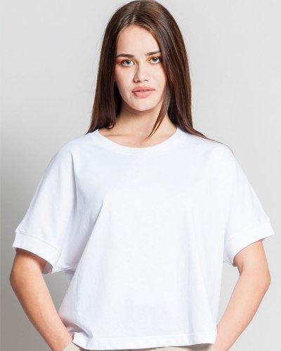 Maglia donna over manica corta