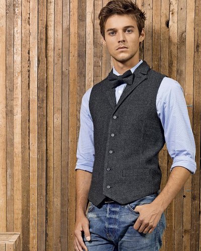 Menâs Herringbone Waistcoat