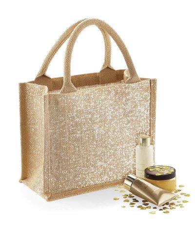 Mini borsa in Juta Shimmer