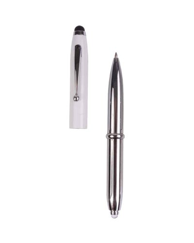 Mini penna a sfera in metallo  con luce e gommino touch screen