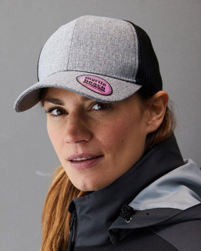 Moderne melierte Mesh-Mütze, unisex, verstellbar, Polyester
