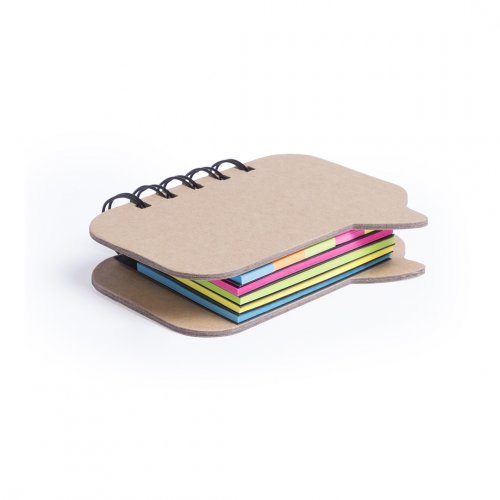Notizbuch Lazza in Recycling-Karton mit Post-it