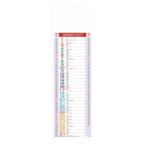 Olandese Silhouette Calendario Trimestrale 14x47 cm Patinato