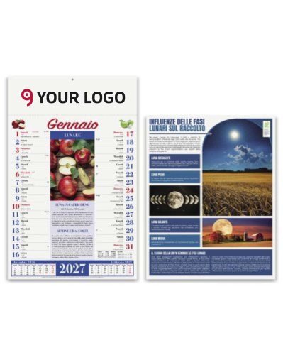 Calendario Orto&Giardino 12 mesi illustrato 29x47cm Cartone