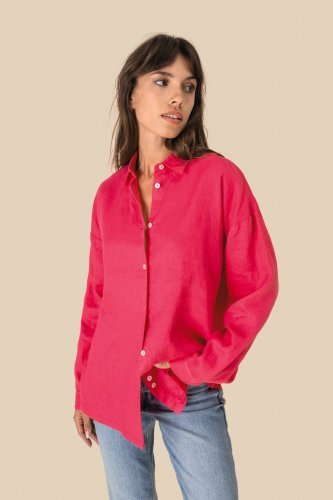 Oversize-leinenhemd für damen