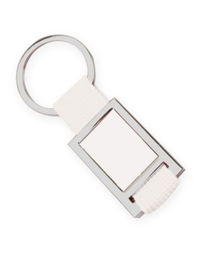 Rechteckiger Schlüsselanhänger aus Metall und Nylon mit Boxetui