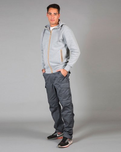 Pantalone multitasche accorciabile mediante zip