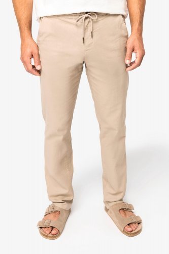 Pantaloni uomo ecosostenibili in lino e cotone bio