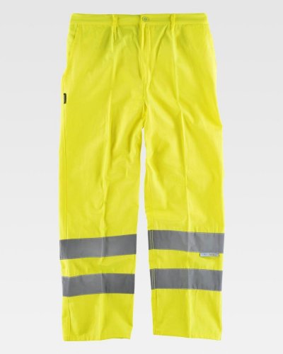 Pantalons jaunes haute visibilité EN20471, coton-poly.