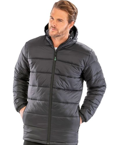 Recycled hooded padded parka