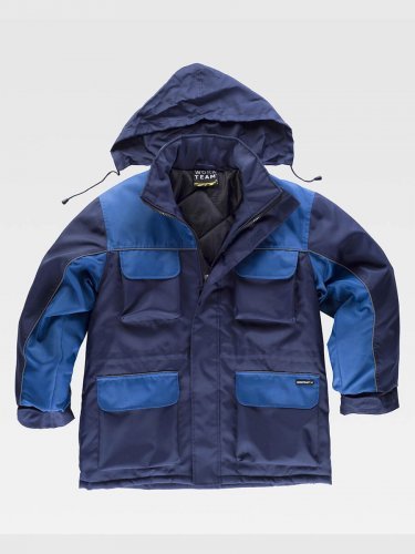 Parka imbottito Workteam Oxford, riflettente con cappuccio