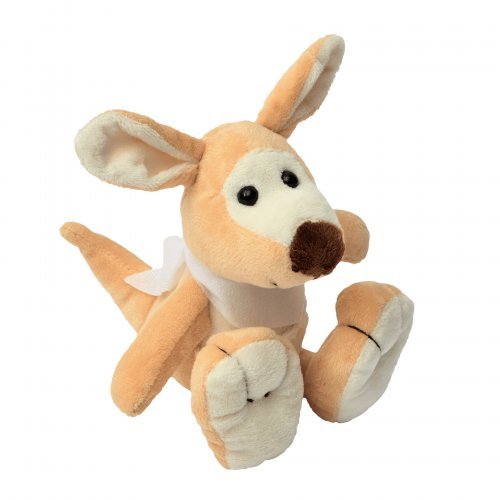 Peluche canguro JUMPER 18cm in poliestere marrone con marsupio