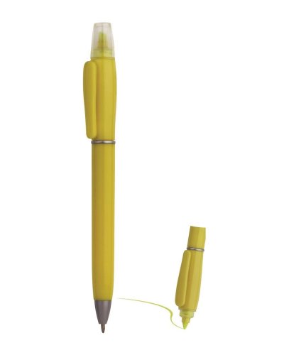 Penna a sfera con evidenziatore