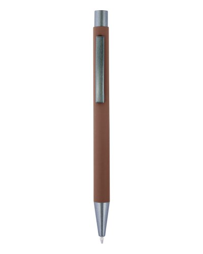 Penna a sfera con finitura in gomma in alluminio Emmett