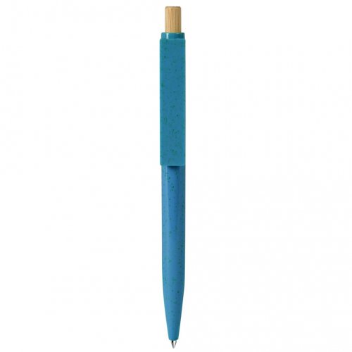 Penna a sfera con refill blu in paglia di grano+abs e bambù