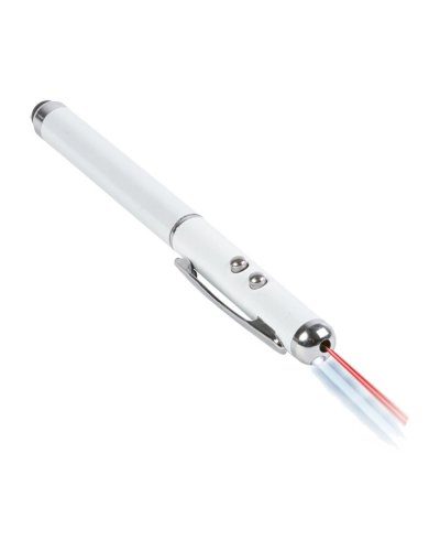 Penna in metallo con luce led, laser e touchscreen
