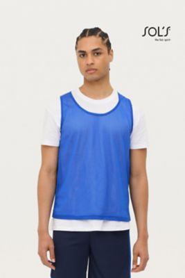 Pettorina Anfield Legea gialla mesh traspirante 100% poliestere