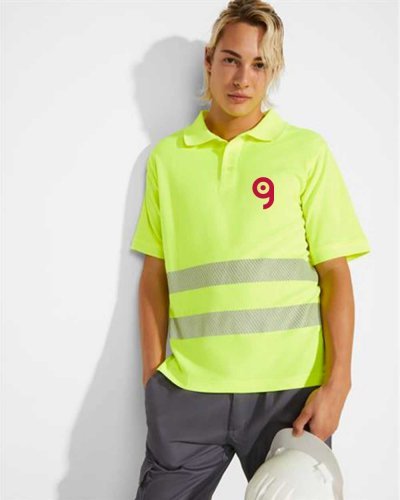 Polo Atrio alta visibilità gialla manica corta cotone/poliestere