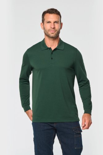 Polo antibacteriano manga larga hombre