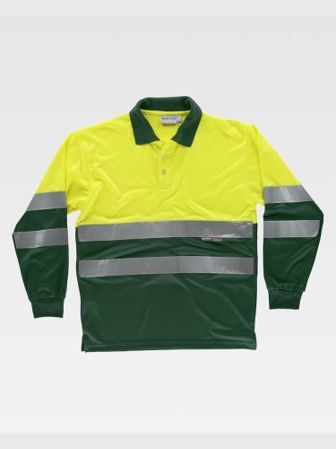 Polo Alta Visibilità Classe 2 gialla manica lunga EN ISO 20471