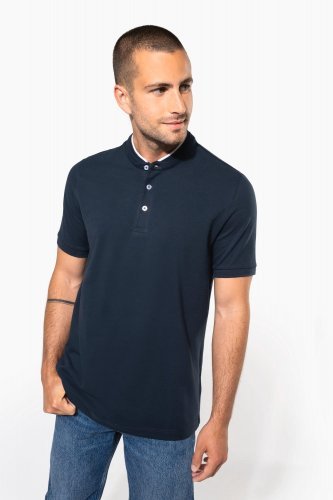 Camisa de manga corta para hombre con cuello estilo coreano
