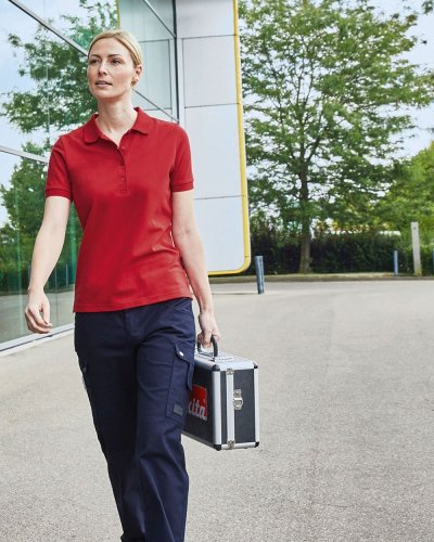 Polo donna in cotone organico ring-spun James & Nicholson