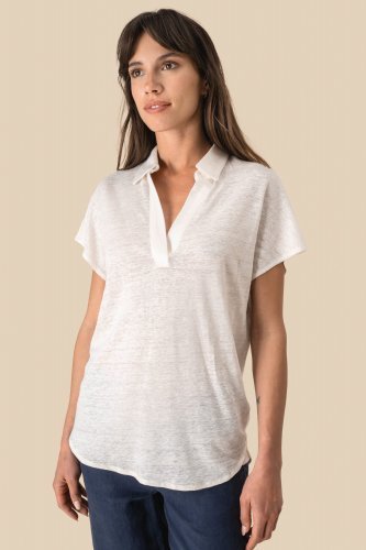 Polo donna in lino