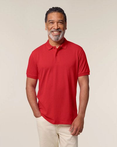 Polo Hombre Azul Manga Corta Algodón Ligero