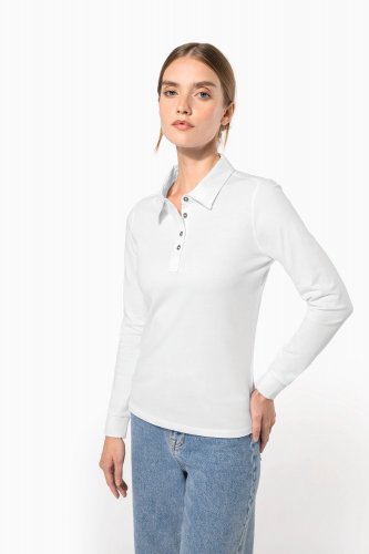 Polo jersey donna manica lunga
