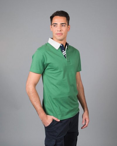 Polo manica corta con colletto in contrasto Auckland
