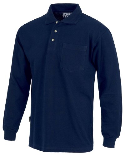 Polo maniche lunghe 100% cotone con taschino