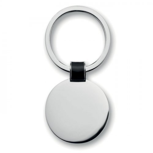 Portachiavi ROUNDY in metallo nickel lucido, design circolare silver