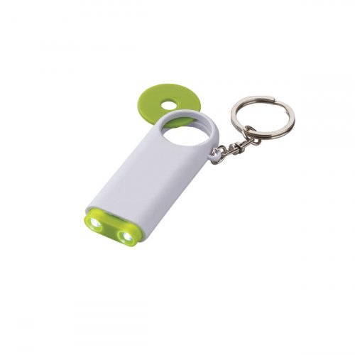 Portachiavi in plastica con gettone e led
