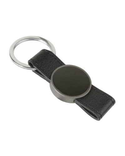 Portachiavi tondo in metallo e poliuretano
