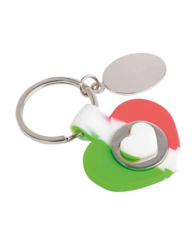 Portachiavi tricolore con gettone per carrello
