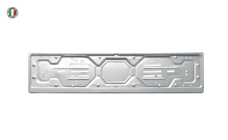 Portatarga posteriore in metallo grigio made in italy