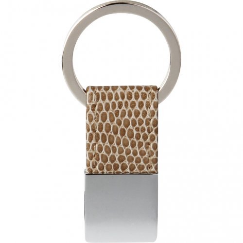 Porte-clés élégant en métal et simili cuir PU