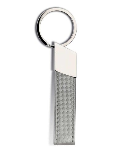 Porte-clés élégant en métal et PU avec étui