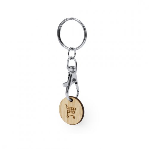 Porte-clés jeton en bambou