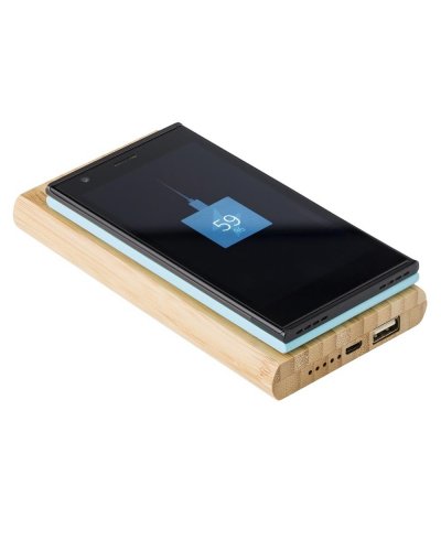 Power bank inalámbrico de bambú walter
