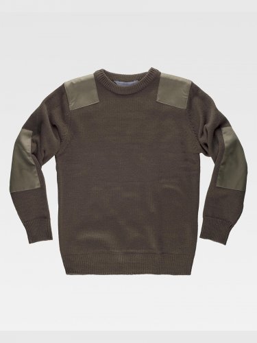 Pullover unisex girocollo rinforzi in twil