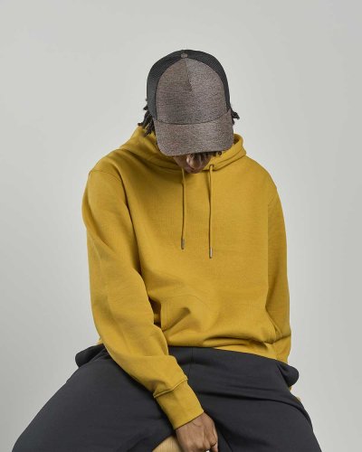 Rapper Melange 5 Panel Cap, Gebogener Schirm, Unisex 90g
