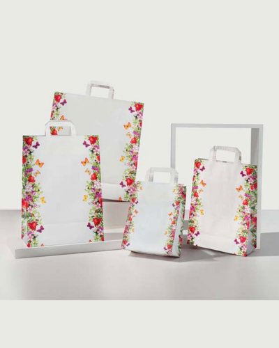Sac à provisions Spring Kraft Blanc 32x41 cm Papier 90g Poignée Plate