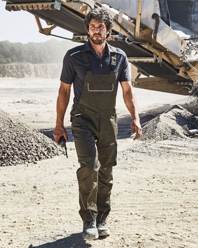 Workwear Pants With Bib - Solid