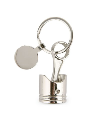 Schlüsselanhänger Kolben aus Silber-Aluminium mit schwarzer Box