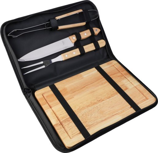 Set da barbecue kathleen | acciaio inox | 4 pz | borsa in poliestere