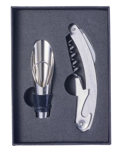 Set da vino 2 accessori in acciaio inox Dale