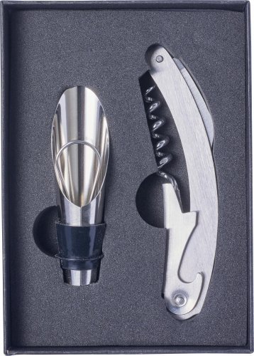 Set da vino 2 accessori in acciaio inox Dale
