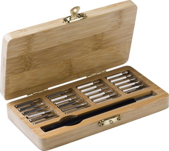 Set di attrezzi willow | custodia di bambù | 25 pz